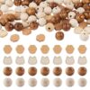 Craftdady 90Pcs Wooden Beads Cat Head Paw Round Shape Wood Beads for Crafts