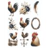 Craft Kreatively Decoupage Rice Paper A4 2-Pc Set (Rooster Collage)