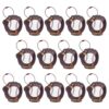 CRAFTYMELODY 14Pcs Baseball Keychain 78mm/3.07Inch Long Baseball Luggage Tags Personalized PVC Baseballs Name Tag Labels with Metal Ring for Suitcases Bags Team Gift Party DIY Supplies