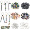 CRAFTYMELODY 748pcs DIY Bead Keychain Kit Key Chain Making Craft Adjustable Letter Beads String Mama Gift Alphabet Bead Jewelry Key Ring Backpack Accessories for Party Favor Jewelry Making