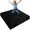 Crash Mat for Kids Sensory Room, 5 x 5 Ft Anti-Slip Kids Foam Pad, Black