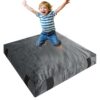 Crash Pad for Kid Sensory Room, 4 x 4 Ft Anti-Slip Kid Crash Mat, Dark Gray