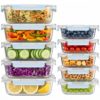 CravoFlow 100% Airtight Glass Containers with Lids for Kitchen Storage,Blue