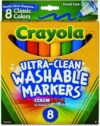 Crayola 8 Ct Broad Line Washable Markers, Assorted Colors, 656820