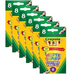 Crayola 8ct Write Start Colored Pencils, 6 PACK