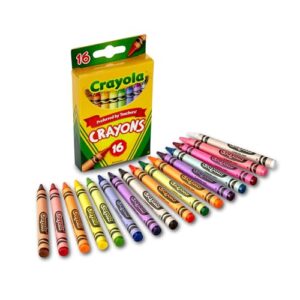 Crayola Crayons, School Supplies, Colors may vary, 16 Count, Crayon Size 3-5/8"L x 5/16" Diameter