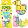 CreateOn Crayola Easter Magnetic Tile Set - STEM & Montessori Building & Educational Toys for Kids, Easter Basket Stuffer Toys for Boys and Girls Ages 3+, 14-Piece Set
