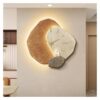 Creative Hanging Clock with LED Light, Irregular Imitation 3D Wall Art Decor, Simple Art Decorative Clock for Home, Restaurant, Hotel(Orange,15.7x15.7in)