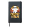 Creepin it Real Retro Sunset Halloween Ghost Hardcover Journal, Black