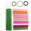 Crepe Paper Flower Craft Kit with Precut Sheets and Metal Wire