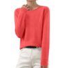 Crew Neck Sweatshirts For Women Knit Long Sleeve Pullover Fall Outfit 2026