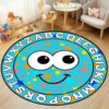 CRJMKS Round Kids Rug for Playroom,3ft,Back to School Nursery Rugs