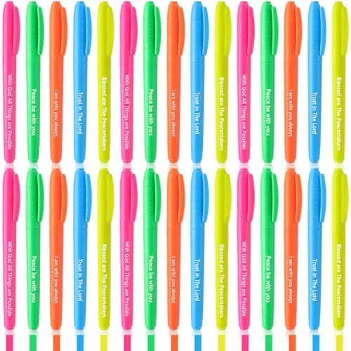 CroBlissful 50 Pcs Bible Verse Christian Highlighters Teacher Gift with Inspirational Saying Scripture Markers Pastel Bulk for Adults Office Motivational Christian Sunday School Prize