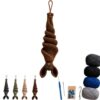 Crochet Bat Wind Spinner DIY Kit, DIY Handmade Spiral Bat Hanging Decoration, Beginner-Friendly Halloween Crochet Craft Set for Window Garden Patio Home Seasonal Decor，Brown