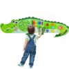 Crocodile Activity Wall Busy Board, Wooden Sensory Wall Panel for Kids