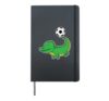 Crocodile with Football Hardcover Journal, Black