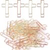 Cross Paper Clips - 20 Pack (Gold & Rose Gold) Bible & Journal Clips - Journaling Bookmarks Paperclips for Office School Home Use - Also Perfect for Bible Study and Christian Journaling Supplies