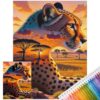 Cross Stitch Kit Silhouette 11CT Full Stitch (Sunset Cheetah)