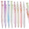 Crtiin 16 Pcs Glitter Cat, Funny Pen Cute Gel Pen Cartoon Cat Retractable 0.5mm Pens Black & Blue Ink Writing Kawaii Smooth Writing Quick Dry for Adults Office Supplies