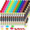 Crtiin 72 Pack Washable Dot Markers Bulk Mixed Colors Set of 0.4 oz Bingo Daubers Washable Art Markers in 12 Colors Paint Craft Kit for Toddler Art Crafts Painting Coloring Classroom Bingo Supplies
