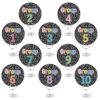 Crtiin Composition Round Classroom Table Numbers for Preschool 1-10 Group Cards Back to School Pastel Composition Classroom Decor Kindergarten Table Numbers Teacher Management Tools with Holder