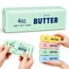 Crunchy Butter Squishy, Bead Filled ASMR Squeeze Fidget, Slow Rebound Butter-Shaped Stress Ball, Soft Moldable Sensory Squishy for Stress Relief, Desk & Travel Fidget