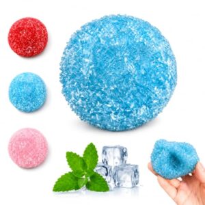 Crunchy Squishy Stress Ball Waxberry Moldable Crunchy Stress Ball,Slushy Squishy,Ice Skin Fidget Toy,Anxiety Relief Squeeze Toy,for Office and Home Party Favors (Blue)