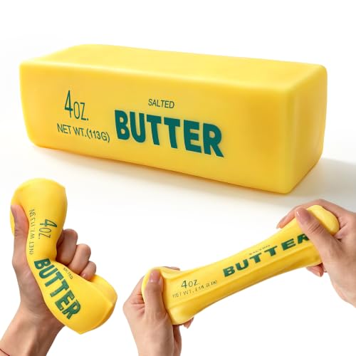 Crunchy Squishy Toy, Crunchy Butter Squishy ASMR Sensory Fidgets Desk Toys Slow Rise Moldable Realistic Squishy Butter Stick Squeeze Toys Adult Fidgets Calming Stress Relief Gifts for Women Men Teens