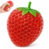 Crunchy Strawberry Squishy, Slow Rising Squeeze Stress Ball Relief Sensory Toy for Office Home Desk (Dark red)
