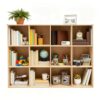 CRYBY 12-Cube Storage Organizer, 3-Tier Cube Display Bookshelf Bookcase Wood Storage Cabinet, 220.46 lbs Capacity Storage Shelf Bookcase Display Shelf for Living Room, Bedroom, Home Office, Entryway