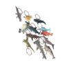 Cryfokt 12Pcs Dinosaur Keychains, Soft Rubber Animal Key Rings (K2700