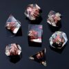 Cthulhu Figure Inside Sharp Edge Resin DND Dice Set 7Pcs, Black Clear Polyhedral RPG Dice, Handmade Tabletop Game Dice for Dungeons & Dragons COC TRPG