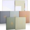 Ctosree 5 Sets 1 Inch Heavy Duty 3 Ring Binder with 2 Pockets with 5 Tab Dividers 8.5 x 11 Inch Plastic Film and File Folder Labels for Letter Size Paper Office Home Supplies (Fresh Color)