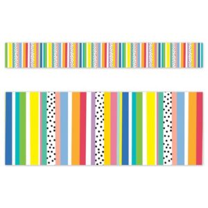 CTP Core Decor Stripes and Dots EZ Border Trim, Bulletin Board Border, 24 in Strips, 48 ft Roll, Classroom, Office, Homeschool (Creative Teaching Press 11152)
