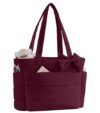 CTWWFS Puffer Tote Bag for Women, Quilted Bow Tote Bag with Cup Holder & 15.6 In Laptop Compartment, Lightweight Puffy Shoulder Bag with Zipper for Work, Travel, Gym, College (Burgundy, Standard)