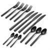 Cube Black 20-piece Forgedware Set Stainless Steel Flatware Service For 4 Matte Satin Polished Cutlery Dishwasher Safe