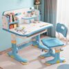 cukoekim Kids Desk and Chair Set Adjustable Height with Desktop & Drawer
