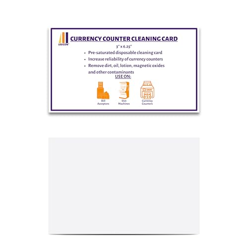 Currency Counter Cleaning Card - IPA Pre-Saturated for Bill Validators, Vending Machines, Slot Machines, and ATMs - Preventive Maintenance for Optimal Performance and Longevity (3"x6.25, 10, Card)