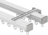 Curtain Track System,Heavy Duty Aluminum Alloy Curtain Track Double Rails - 1-6m Adjustable Ceiling/Walls Mount Curtain Rod Kit for Bedroom & Living Room, 140cm Length