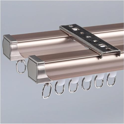 Curtain Track System,Heavy Duty Double Track Aluminum Curtain Rail Kit for Room Dividers, Ceiling/Walls Mountable, 4m/5m Options, Ideal for Curtains, Drapes, and Space Separation