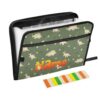 Custom Cute Dinosaurs Pattern Green Background Expanding File Folder, 13 Pockets Personalized Name Accordion File Organizer Zipper Portable A4 Document Organizer
