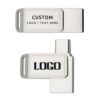 Custom Dual USB & USB-C Flash Drives 50 Pack Personalized Mini Thumb Drives