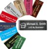 Custom Engraved Name Badge, Magnetic or Pin Back, Carbon Ash