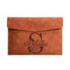Customized A4 File Folder Expandable File Organizer,Personalized Name PU Leather Envelope Holder for Work、School、Home、Office (Brown)