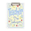 Custom Name Teacher Lemon Gingham Clipboard, Teacher Planner with Clipboard