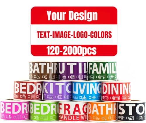 Custom Personalized Stickers – 50-1000 PCS Waterproof Vinyl Labels, Custom Logo, Text, Image & QR Code Stickers for Small Business Packaging, Product Labels, Wedding, Birthday & Party Favors