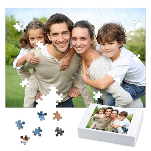 Custom Pet Photo Puzzle 300 Pieces Personalized Dog Cat Jigsaw Puzzle from Your Picture Custom Puzzle Gift for Dog Mom Cat Dad Birthday Gift Pet Lovers Keepsake (Personalized Family Photo Puzzle)