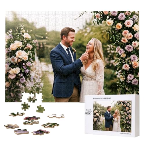Custom Photo Puzzle 300/500/1000 Pieces Personalized Jigsaw Puzzle from Your Photos, Picture Puzzle for Birthday Wedding Christmas Family Reunion Anniversary (20 * 20in(50x50cm))