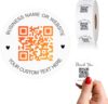 Custom QR Code Stickers - 50-1000pcs Round Vinyl Labels Sized in 1.5/2/2.5/3/4/5 inches for Business Promotion, Events and Personal Use