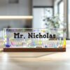Custom Teacher Acrylic Block Desk Name with Beautiful Wildflower Artwork DesignBotanical Acrylic Desk Name Plate Custom Classroom Teacher Gift